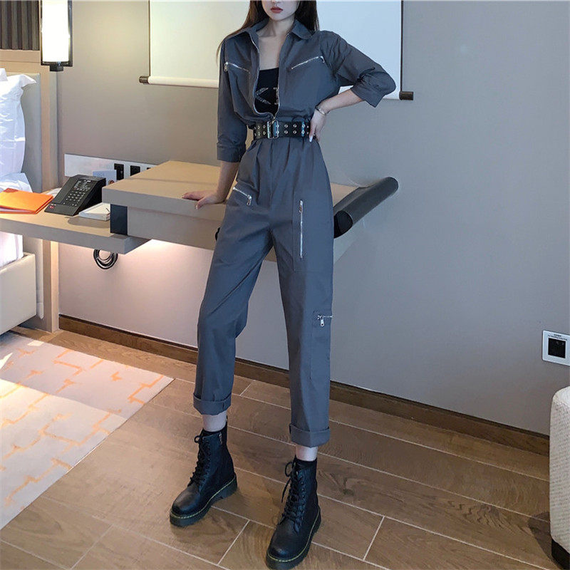 工装连体裤女秋季帅气