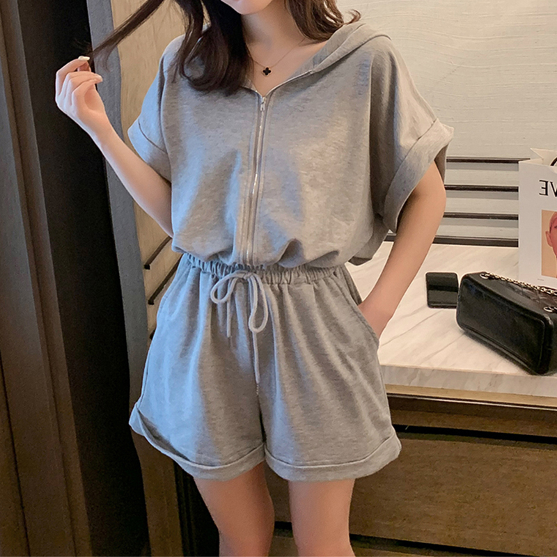 2021 new pattern Western style Waist Show thin Jumpsuits Broad leg shorts Hooded Jumpsuit fashion suitin the Women's clothing/Boutique , one-piece garment/pants category - from Buy2taobao.com to provide professional Taobao agent buy service