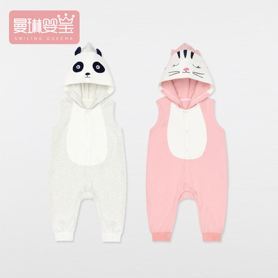 0-18月婴儿衣服宝宝春装连体衣春秋款2018男女童印花针织