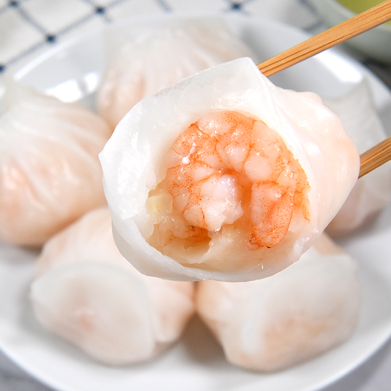 水晶虾饺速冻海鲜虾饺子广式虾饺皇早茶点心茶楼商用半成品食材