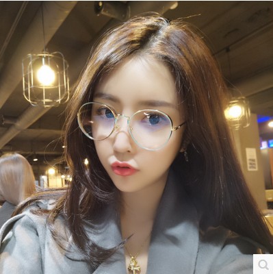 复古圆脸平光镜女韩版时尚素颜近视镜框防辐射蓝光学生框架眼镜潮