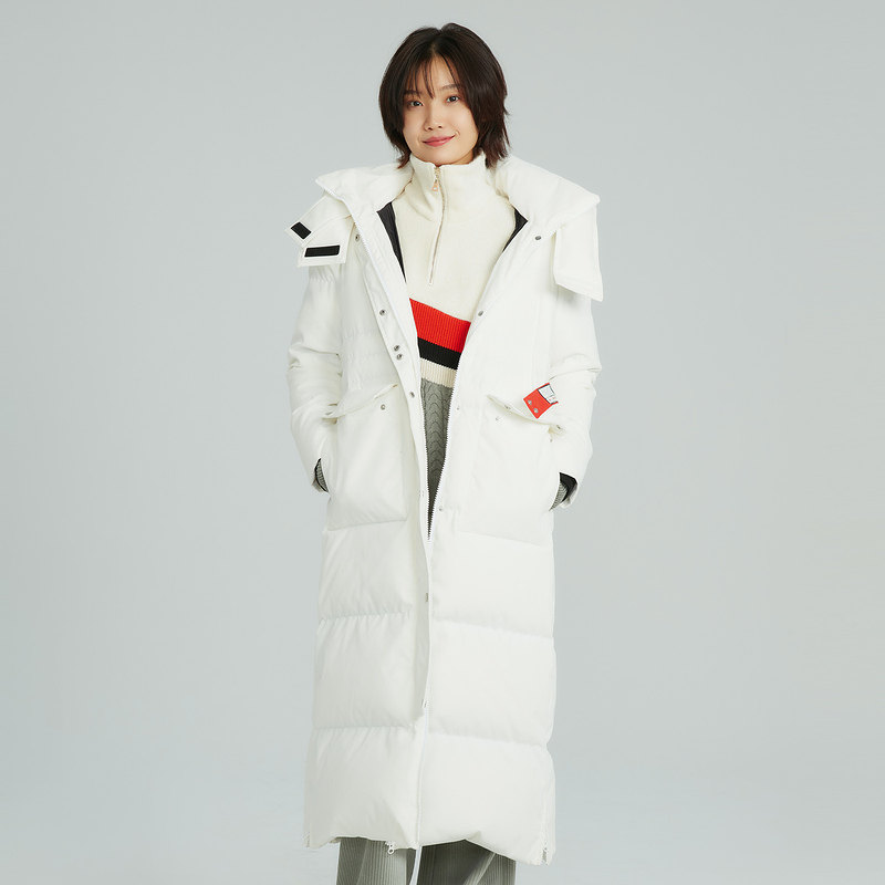hply荷比俪冬季女时尚连帽白鹅绒长款羽绒服hy943560328