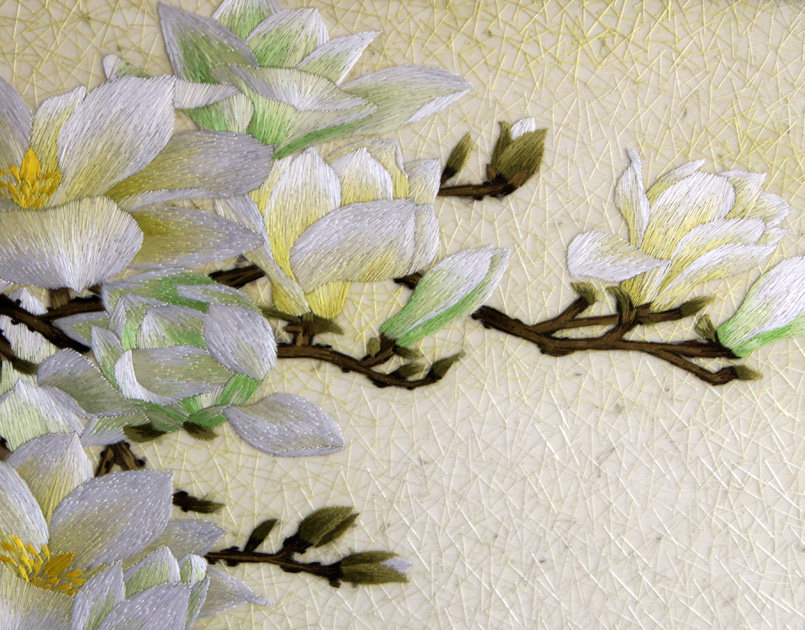 苏绣单面绣 王亚星工作室《玉兰花》