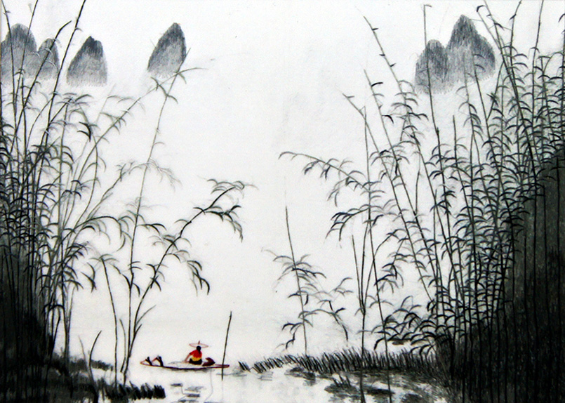 苏绣单面绣 《芦苇荡》