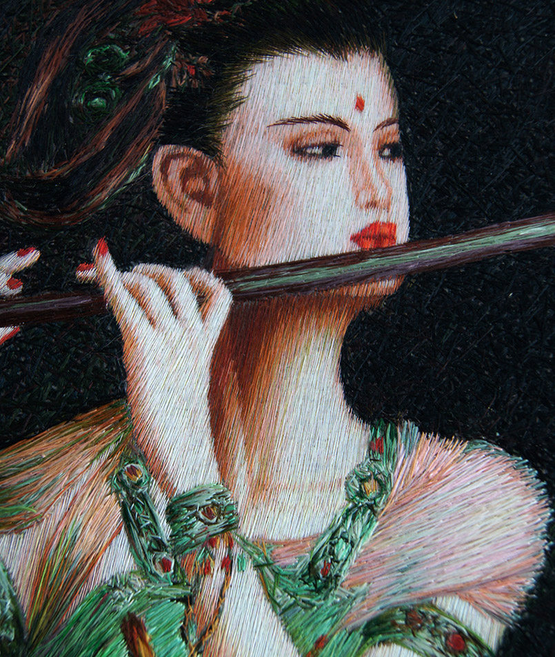 苏绣单面绣 姚叶《敦煌飞天系列之仙乐》