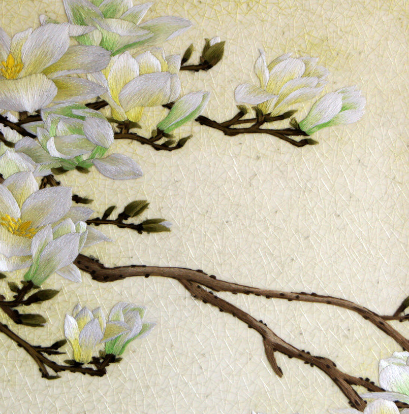 苏绣单面绣 王亚星工作室《玉兰花》