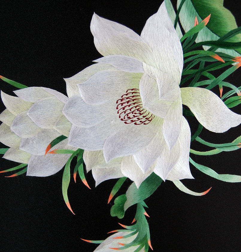 苏绣单面绣 《昙花》