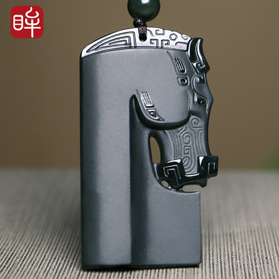 印象玉雕大师王波工作室作品和田马头吊坠附送证书颈饰