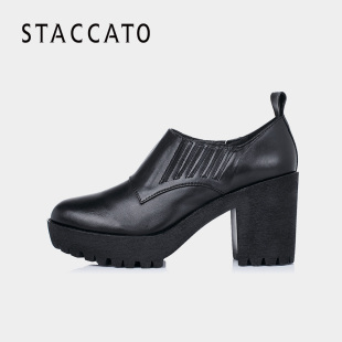 迪奧滿天星手錶圖片 STACCATO 思加圖秋季牛皮女鞋復古滿幫單鞋9QD24CM5 迪奧手鍊圖片