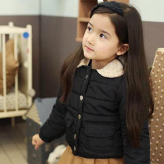 2015女童冬装韩版童装加绒小中童儿童短款棉衣棉服棉袄外套公主装