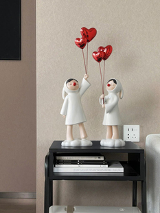 北欧创意气球女孩摆件客厅家居装饰品玄关电视柜房间桌面软装饰品