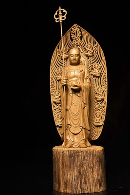 寺庙菩萨沉香地藏王大型佛像木雕家用供奉开光保平安工艺品摆件