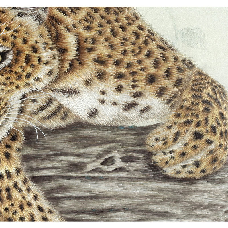 湘绣 金钱豹《凝》 国家非遗 手工刺绣装饰挂件