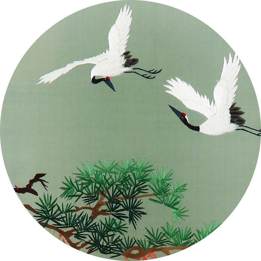 国家非遗 湘绣精品摆件 飞鹤