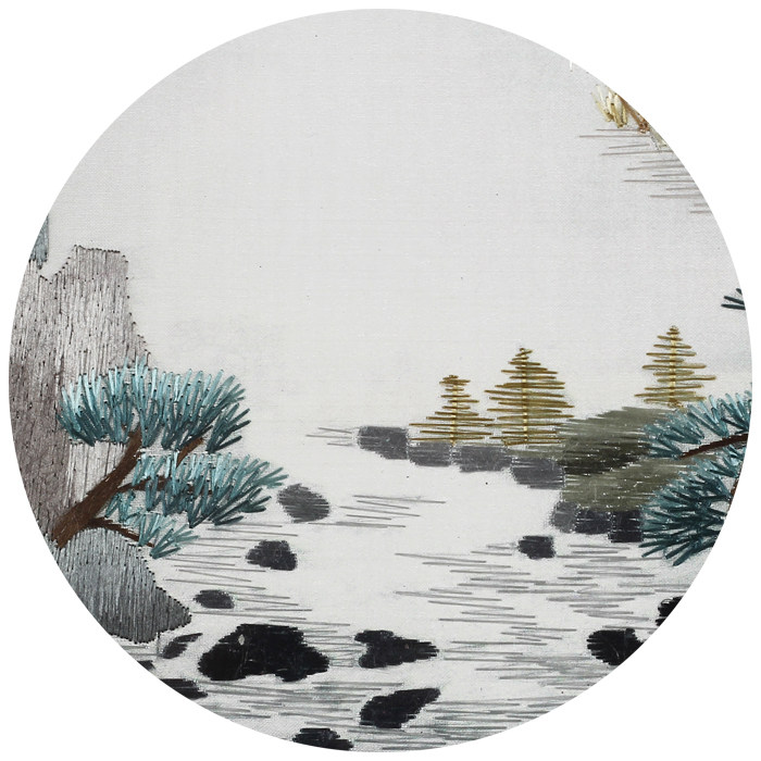 湘绣双面绣 《山水》 国家非遗 手工刺绣