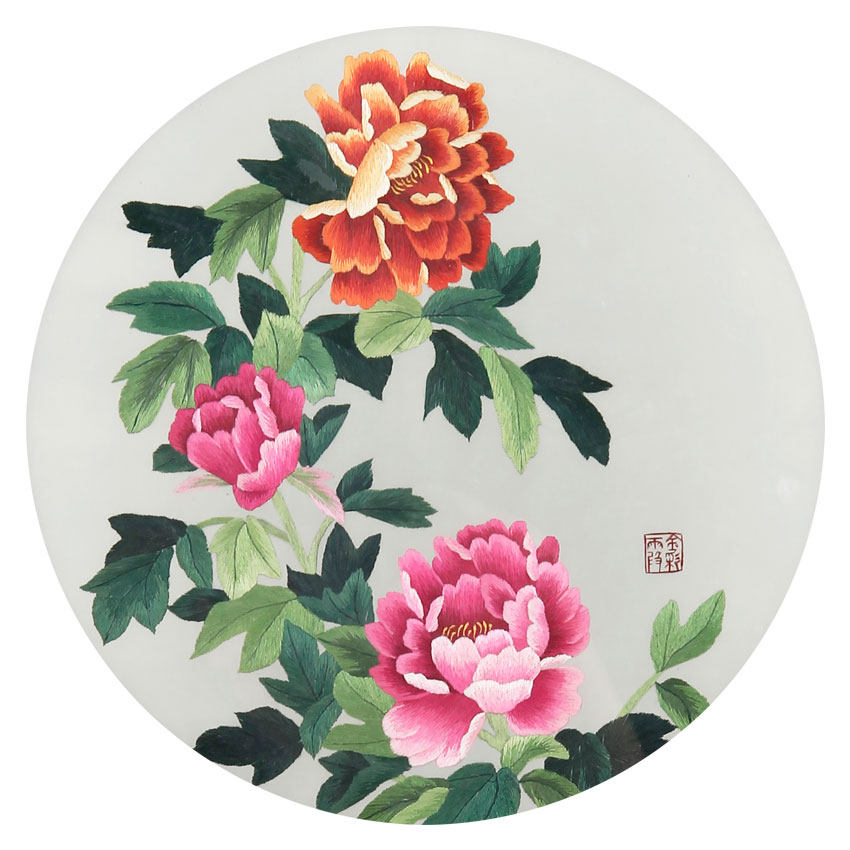 湘绣《富贵牡丹》双面绣 国家非遗 手工刺绣