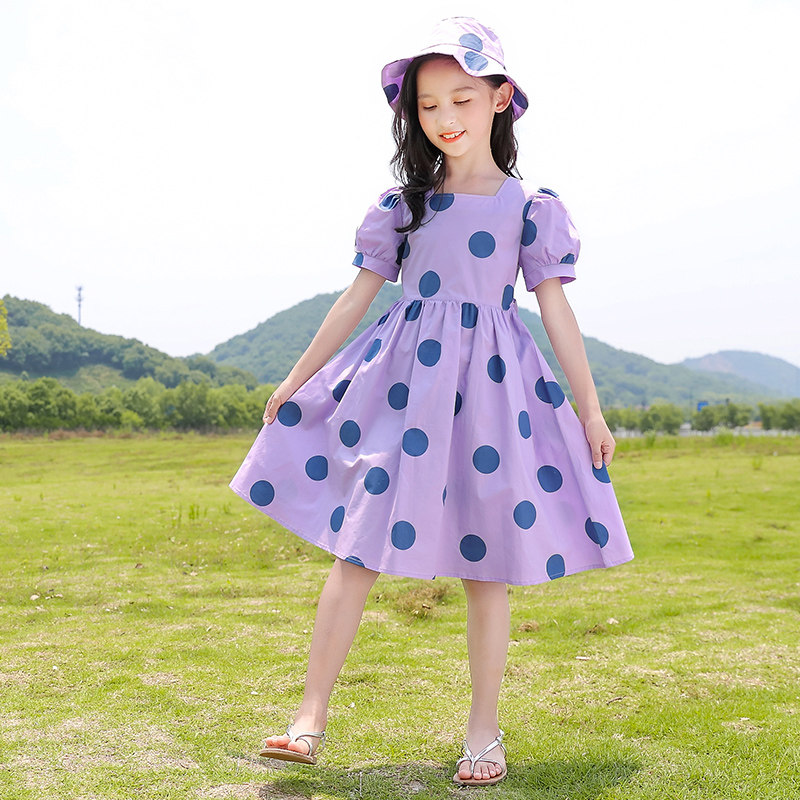 女童连衣裙夏装2021新款中大童夏季儿童公主裙洋气小女孩纯棉裙子