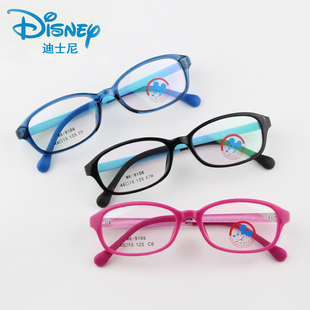 正品迪士尼儿童眼镜框TR90镜架超轻女孩近视弱性眼睛框男童9106