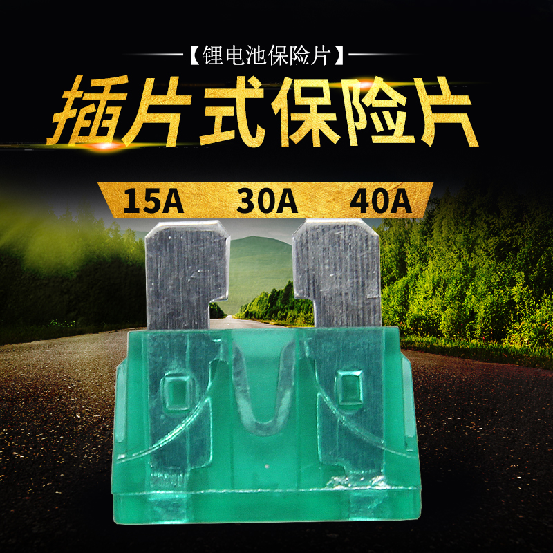 48V60V锂电池专用保险丝插片电动车充电过流保护40A30A卡片保险片