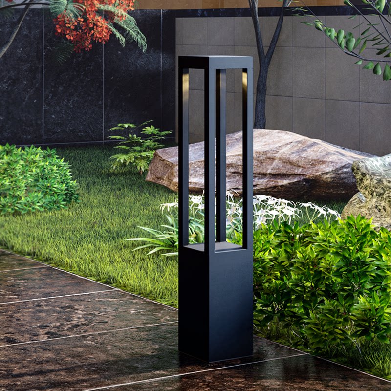 方形简约灯户室外庭院灯防水草坪灯草地景观灯花园别墅接电路灯柱