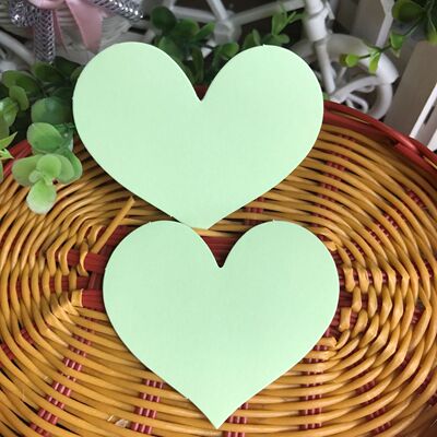 淡绿色大号爱心卡 心形卡片空白卡片 爱心形书标签 结婚礼庆心卡