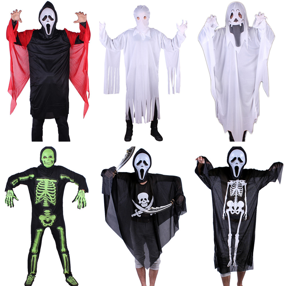 林芳260g万圣节舞会服装恐怖僵尸服成人白色鬼衣服幽灵服