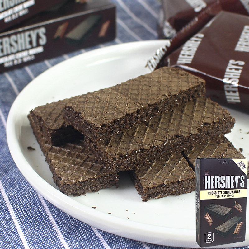 韩国进口零食 好时hersheys浓郁巧克力多层松脆威化饼干63g盒装