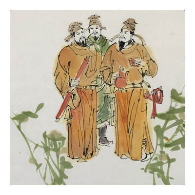 卢金德《酒仙品酒图》中美协会员