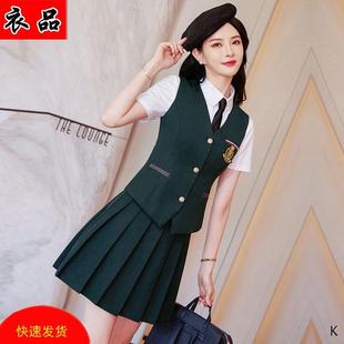 幼师园服教师工作服女春夏季2022新款时尚学院风西装套装裙jk制服