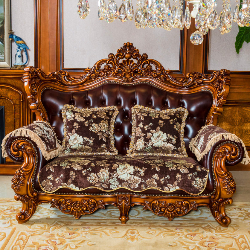 欧式沙发垫高档奢华防滑新款四季通用布艺美式皮沙发垫实木沙发垫