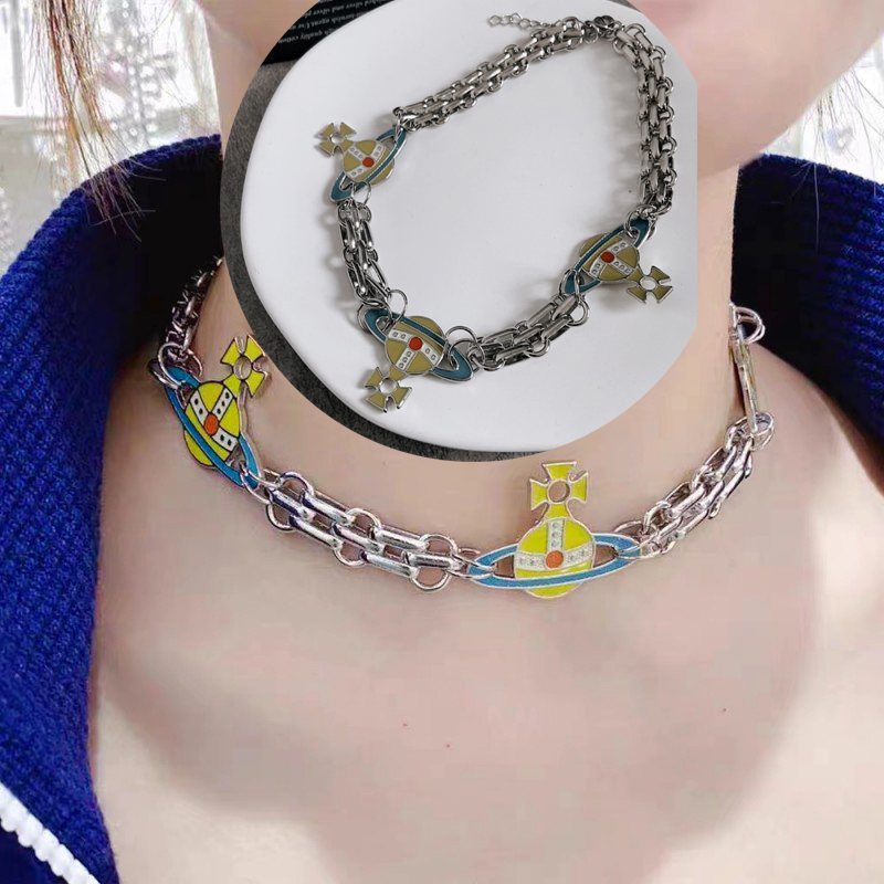 韩国链条颈带新品复古锁骨链饰品爱心字母珍珠吊坠花朵项链项饰