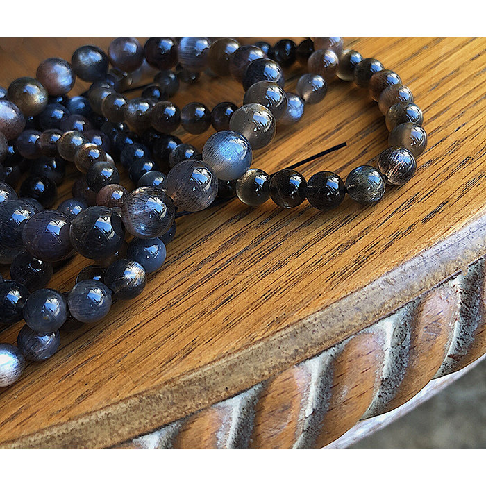 超稀有骨干水晶!肉萨家黑太阳石手串手链