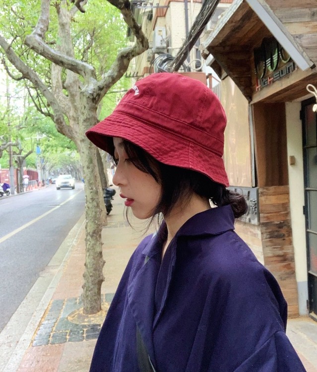 uncleyao人手一顶好戴百搭水洗做旧舒适全棉工装风刺绣渔夫帽子