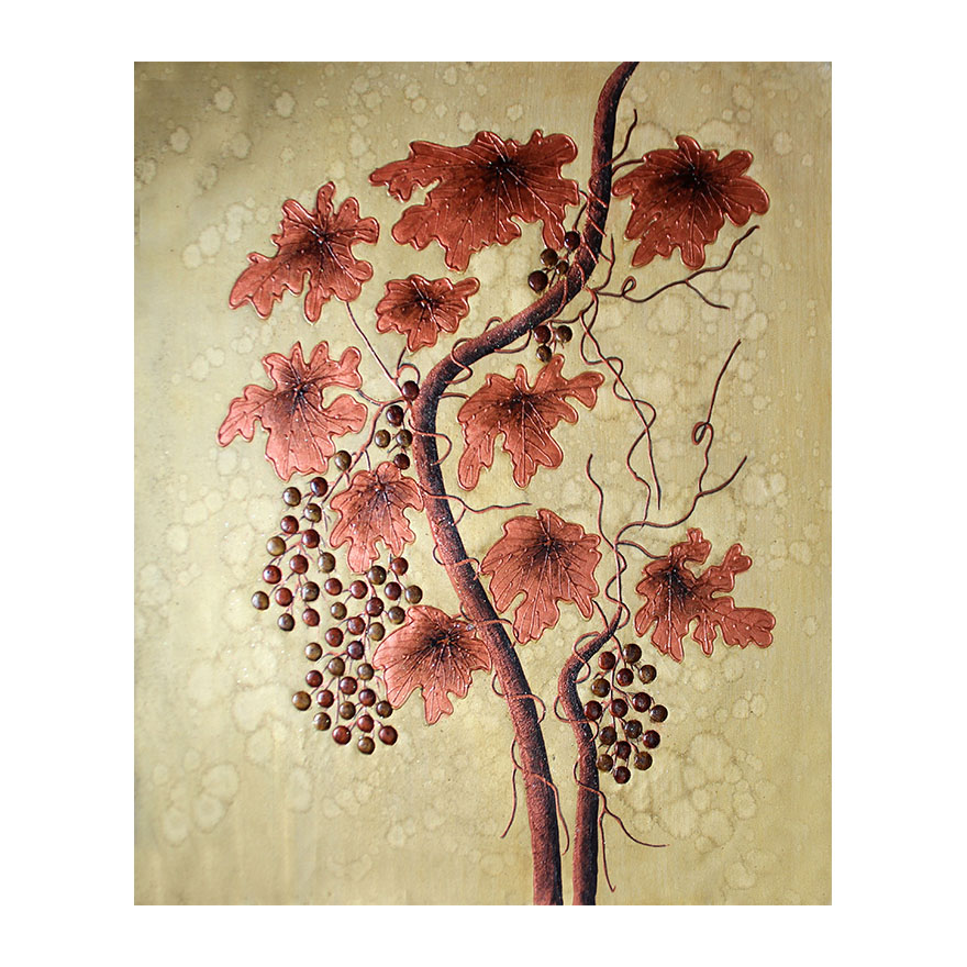 华云《葡萄树》 已装裱 50*60cm布面油画