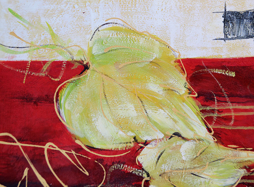 华云《 葡萄藤》 已装裱 50*60cm布面油画