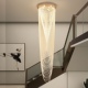 楼梯吊灯现代简约复式别墅楼中楼大客厅公寓loft水晶旋转超长吊灯