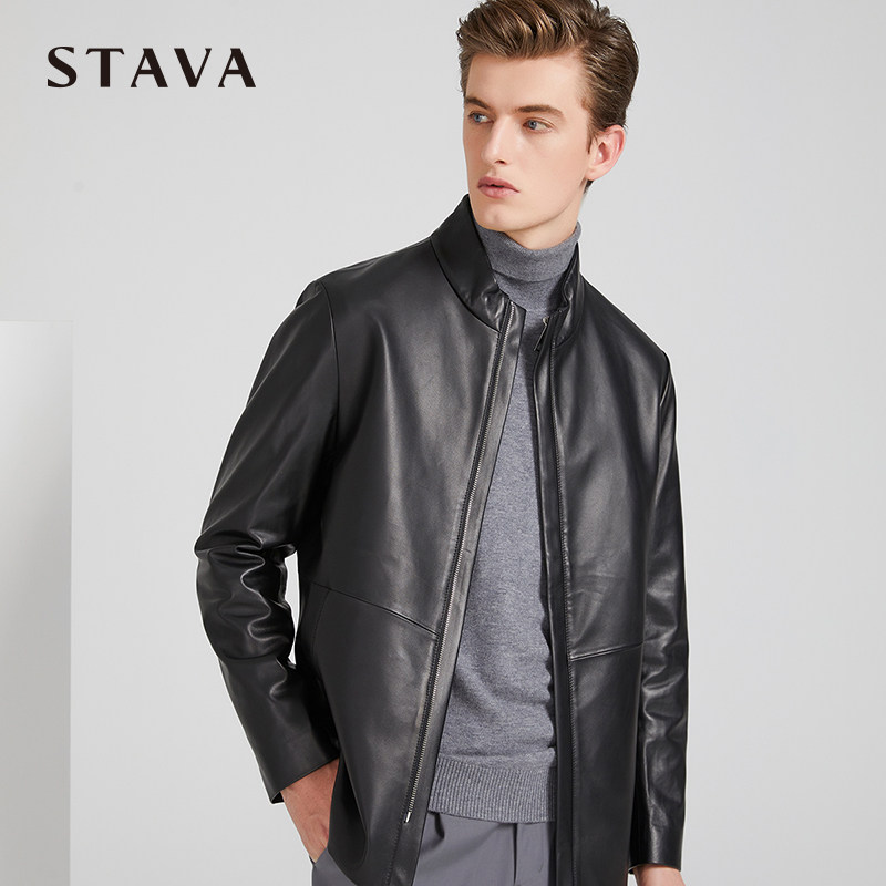 斯得雅真皮皮衣男绵羊皮外套装夹克