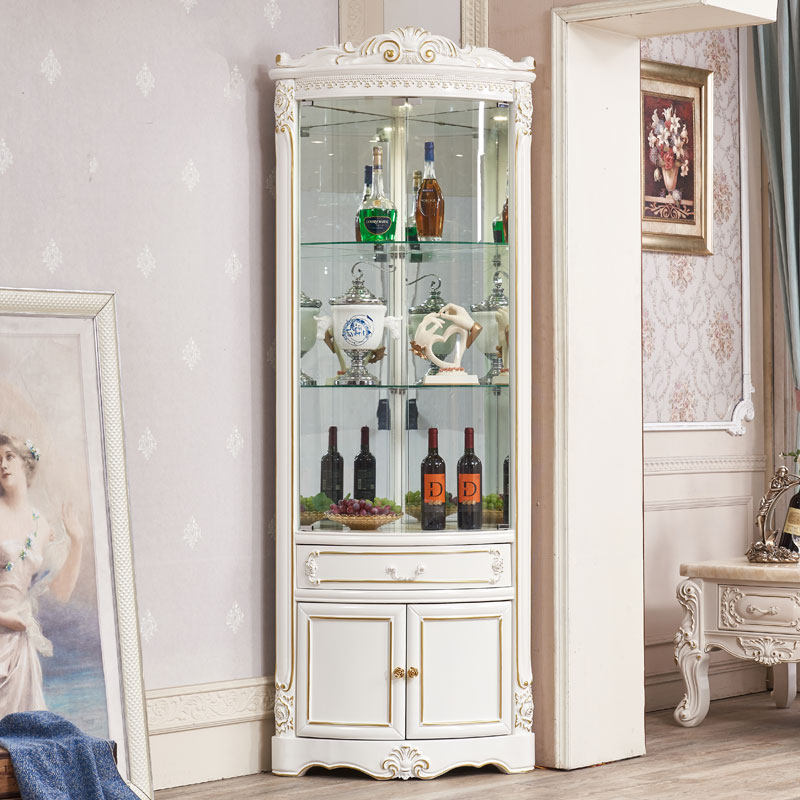 欧式角柜实木墙角酒柜三角形客厅拐角转角柜放酒柜子餐厅储物角柜