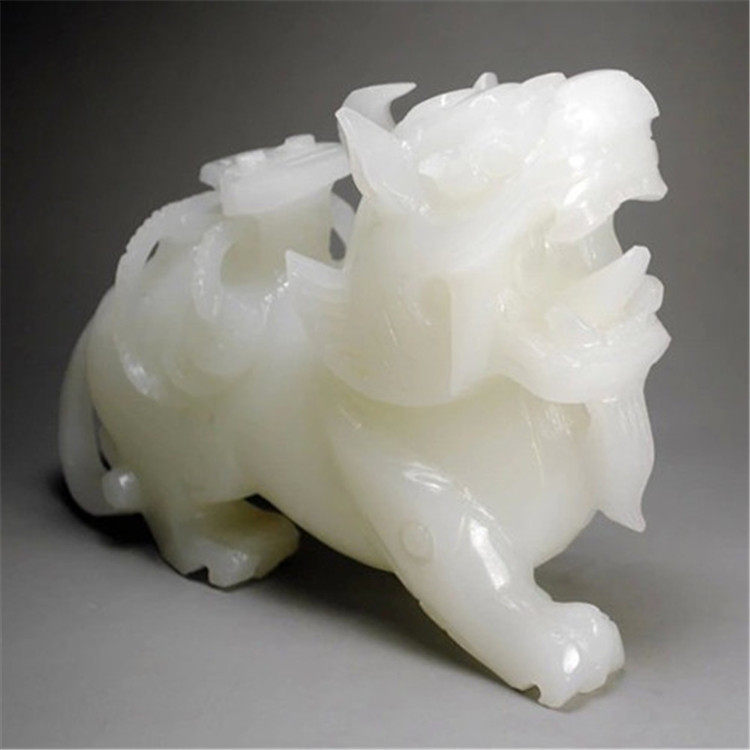 俊涛玉器天然玉石阿富汗白玉白玉貔貅玉皮休风水居家摆件