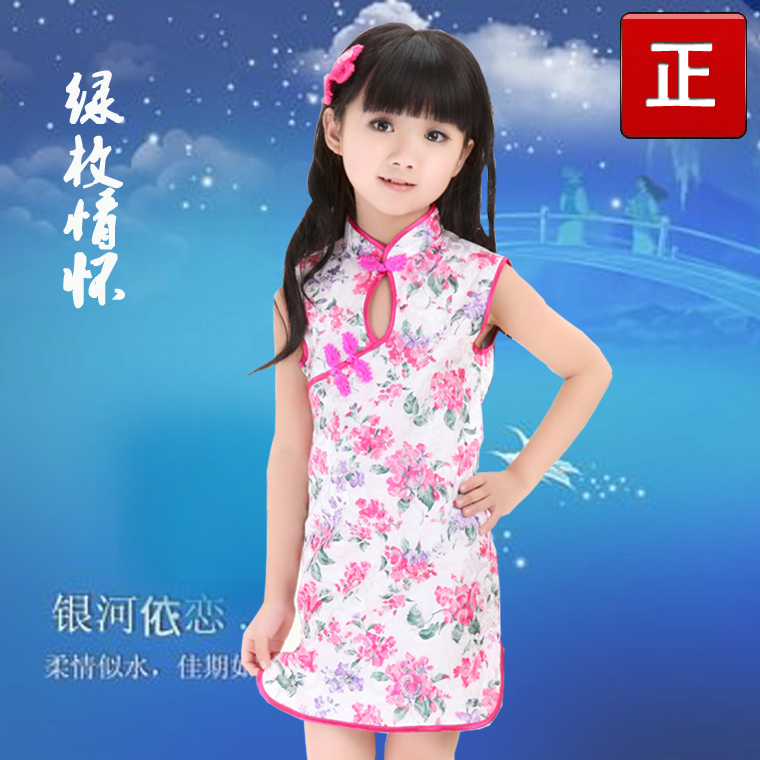 儿童纯棉旗袍唐装 小女孩连衣裙夏童装 古筝演出服 提花旗袍|ruв категории Детская одежда, детей ципао/костюм/национальная одежда, ципао - от Buy2taobao.com для оказания профессиональной услуги покупки агента Taobao