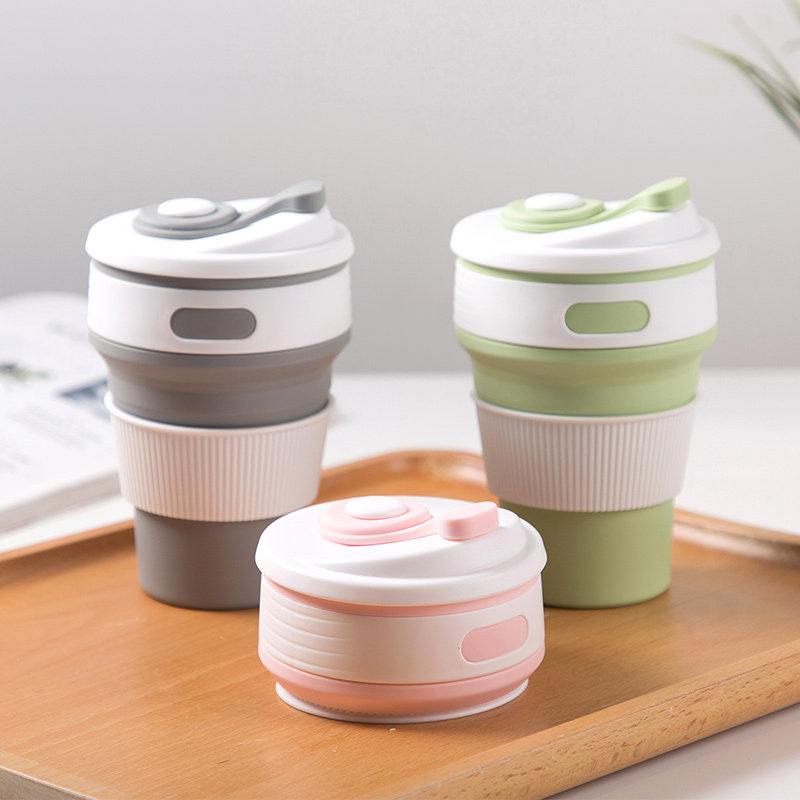 旅行可折叠伸缩杯硅胶压缩杯 便携式折叠杯漱口杯户外杯子喝水杯