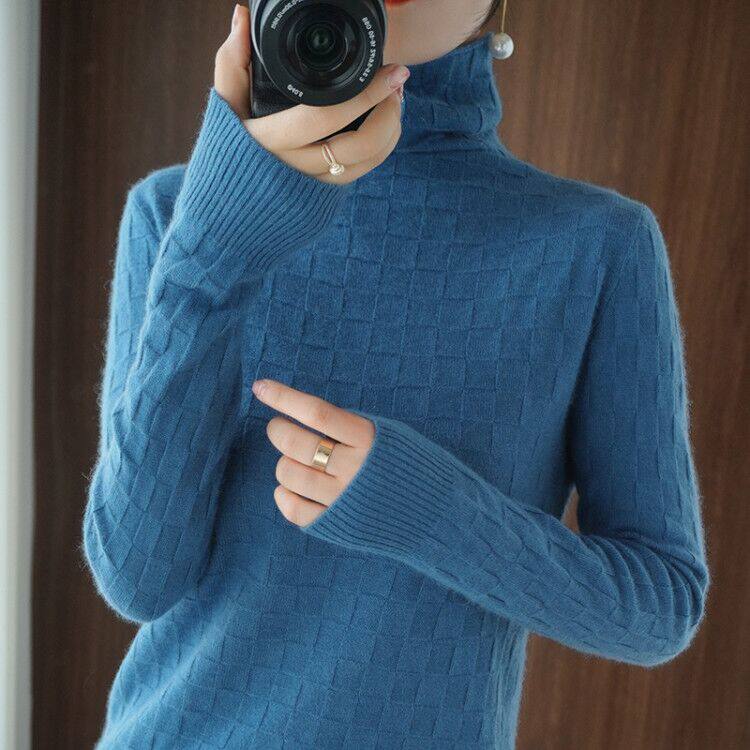 2020秋冬新款堆堆领毛衣女宽松大码高领套头针织衫内搭洋气打底衫