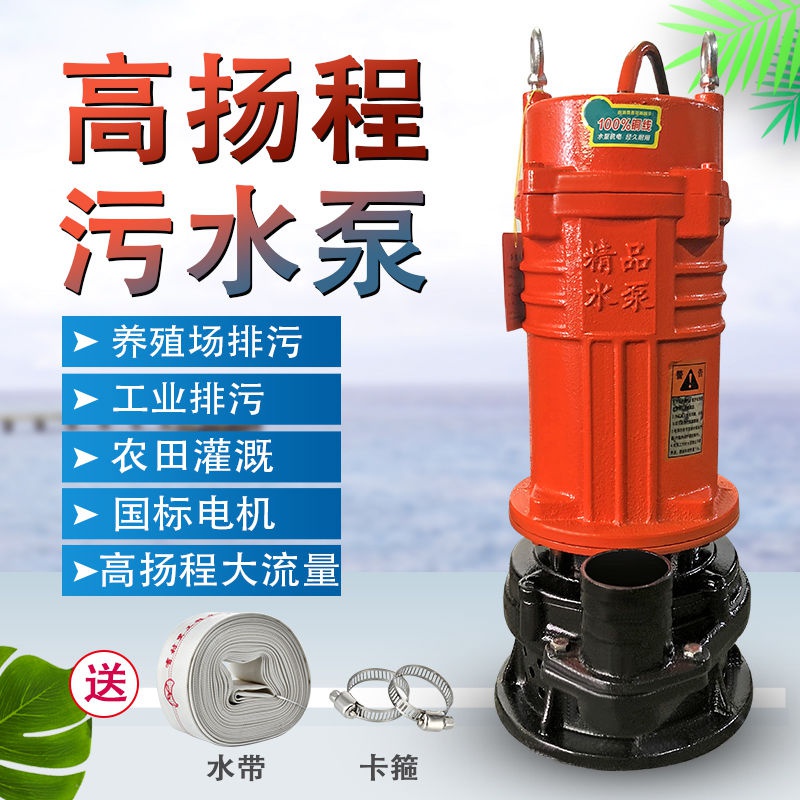 2020新款污水泵抽粪大功率抽水机排污泵高扬程220v小型家用潜水泵