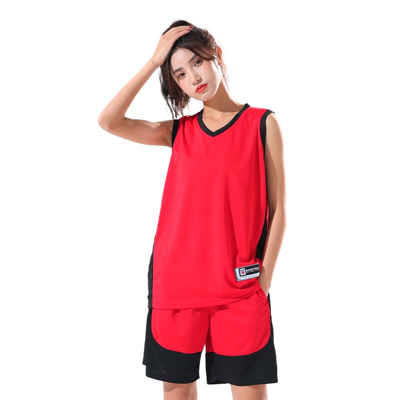 篮球服套装女生专用定制比赛运动训练队i服短袖假两件女孩球衣潮