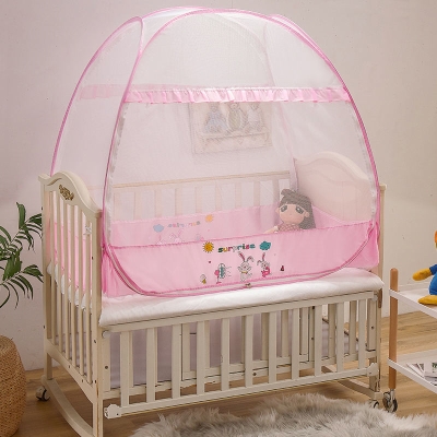 摔小女孩全罩防咬蚊帐三开门落地舒适加厚新生儿尺寸儿童床bb防尘