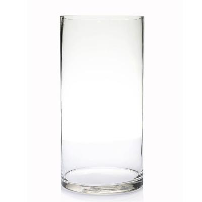 新款大号落地直筒圆柱形玻璃花瓶透明加厚简约富贵竹百合水培瓶子