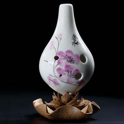 正品恒誉乐器六孔ac中音c调乐器风雅陶瓷6孔陶笛青花瓷