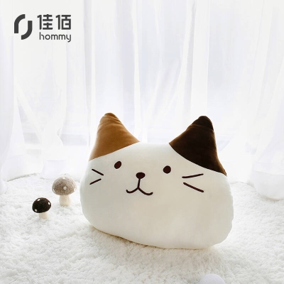 抱枕沙发靠垫 汽车靠腰 办公室午睡靠枕 弹力超柔软猫头抱枕