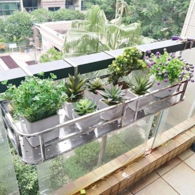 养花护栏家用悬挂式挂架阳台花g盆置物架栏杆花架子不锈钢窗户304