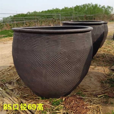 老式土陶无釉大水缸特大号陶瓷泥缸养金鱼庭院睡莲装饰荷花盆瓦缸图片